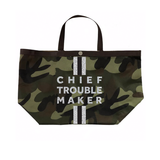Camo Chief Troublemaker Tote in Silver