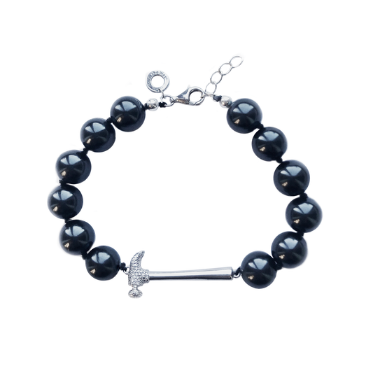 Black Pearl Hammer Home Your Message Bracelet
